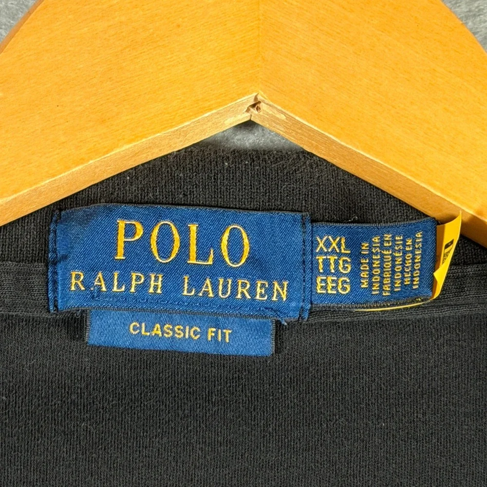 Polo Ralph Lauren Mens XXL Classic Fit Short Sleeve Polo Shirt Black Cotton Logo